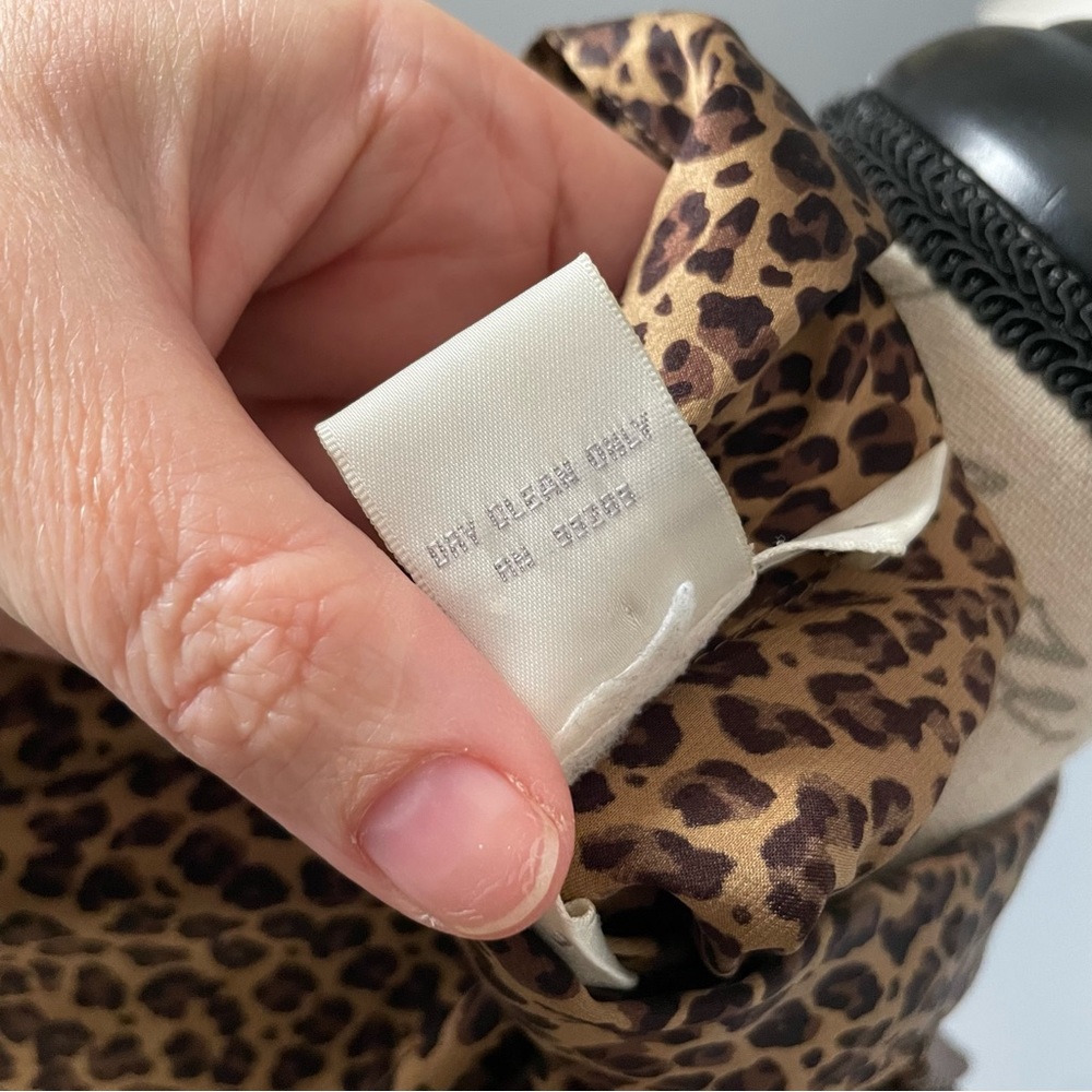 Express Silk Leopard Print Button Up Blouse Size … - image 4